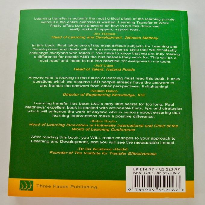 Learning Transfer At Work by Paul Matthews
